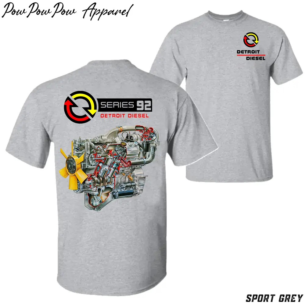 Detroit Diesel Series 92 Engine T-Shirt, Vintage Truck Mechanic Graphic Tee, Diesel Engine Streetwear Gift for Men USA Cotton Menswear