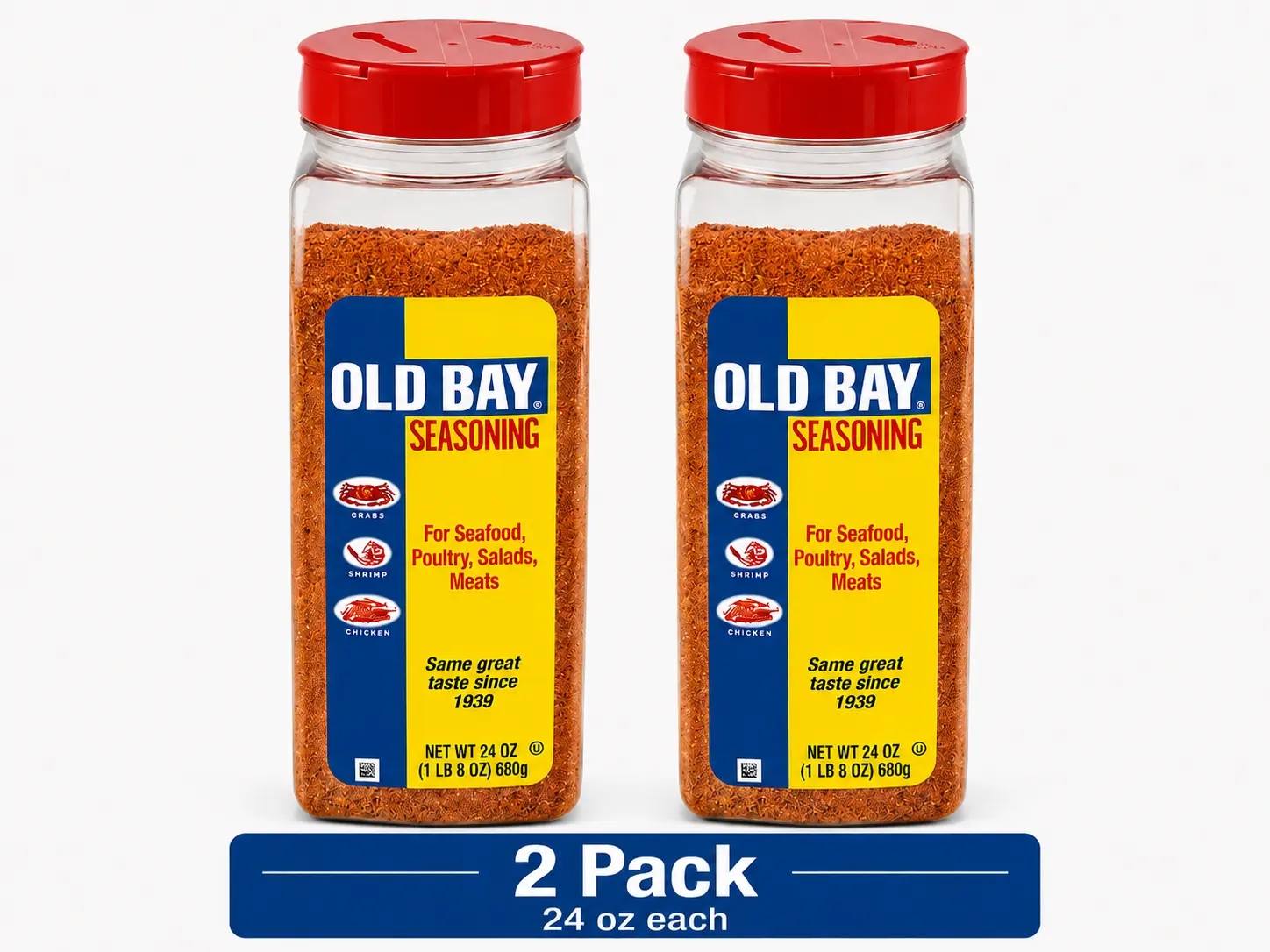 McCormick Old Bay Original Seasoning 2 Pack, 24 oz (680 g) Each – Seafood, Chicken, Fries, Vegetables & More – Gluten-Free, Non-GMO,  Spice, Spice blend