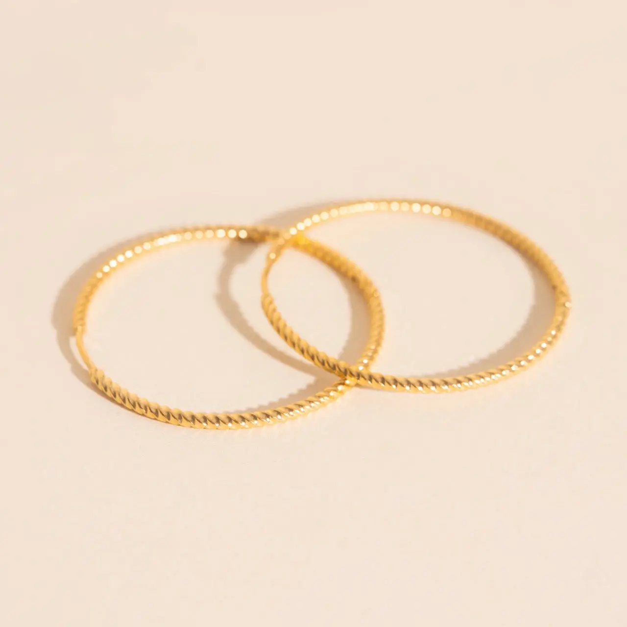 Lasso Rope Rounded Huggie Hoop Earrings