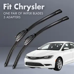 Fit Chrysler,Universal All-Season Windshield Wipers Ultra Quiet Frameless Blades, OEM Quality,Streak-Free 5 Adapters,  Easy Install Car Parts