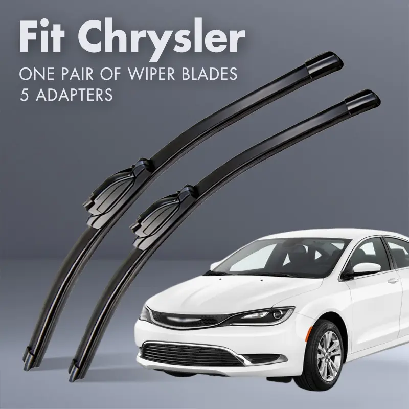 Fit Chrysler,Universal All-Season Windshield Wipers Ultra Quiet Frameless Blades, OEM Quality,Streak-Free 5 Adapters,  Easy Install Car Parts