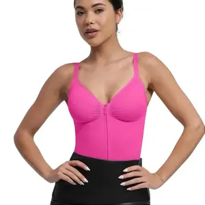 Wholesale Seamless MT250053  Plunge Chest Support Bodysuit with Clips Inside for Comfortable Fit and Style