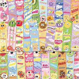 Cute Food Pattern Bookmark, 30pcs/set Creative Cartoon Bookmark, Book Page Marker, Reading Bookmark for Home School Office