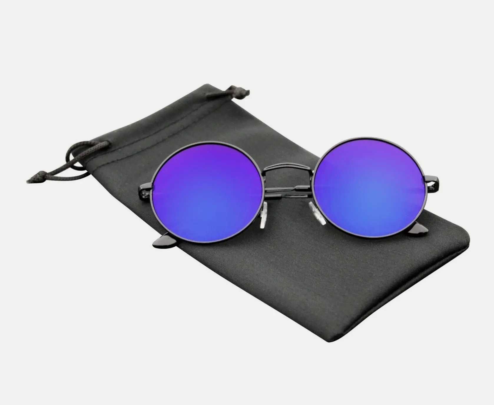 Classic Round Mirror Lens Sunglasses with Impact-Resistant Polycarbonate Frame, Retro John Lennon Style, UV400 Protection, Ideal for Outdoor Wear & Concerts