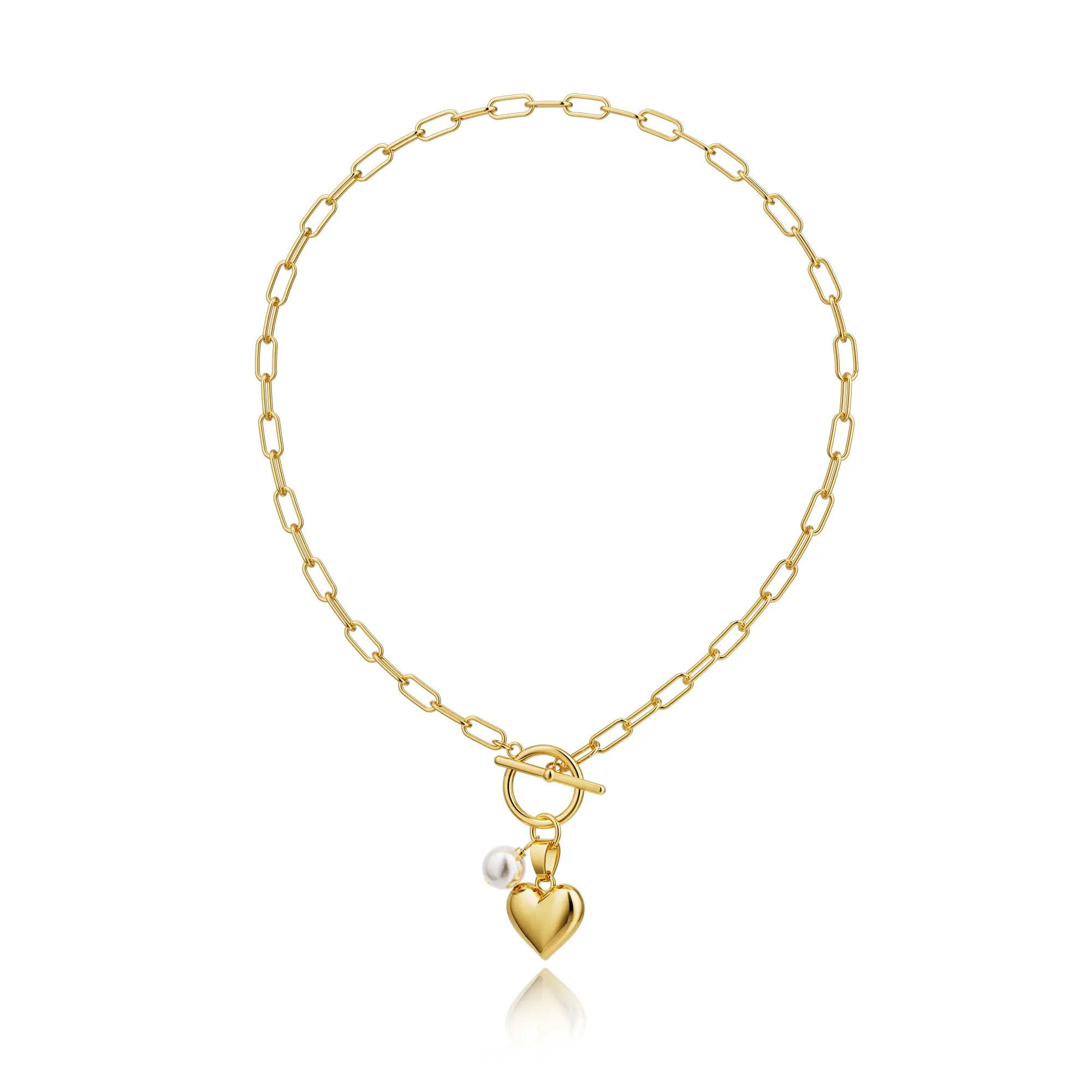 Tewiky Necklace for Women Trendy Layered Pendant Necklaces Dainty Chain Heart Paperclip Snake Necklace Thick T-bar Coin Necklace for Women Jewelry For Valentine's Day