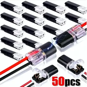 Double-Wire Plug-in Connector Led Light Strip Connectors 2 Pin,Led Strip Lights Connectors Low Voltage Wire Connector with Locking Buckle,Fast Connect Plugs Led Connectors for Strip Lights-YY. lead strip automotive wiring electricity