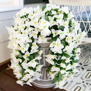 Bougainvillea Artificial Hanging Flowers Plants for Outdoors Decoration, 2pcs Fake Flowers Silk Bougainvillea Vines Realistic UV Resistant Faux Flowers for Planters Porch Patio Urn