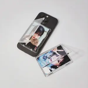 Transparent Magnetic Flip Card Holder for Phone Fits K-Pop Photocards Clear Card Holder Phone Accessory Gift for for K-Pop Fans Anime Lovers