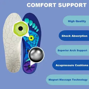 Shock Absorbing & High Arch Support for Men & Women - 220+ lbs Capacity - Comfortable Fit for Plantar Fasciitis Relief - Four Seasons Wear Shock Absorbing Insoles for Men & Women