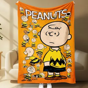 Charlie Peanuts Movie Blanket, Soft Cozy Blanket, Soft Comfortable All-Season Gift, Ideal for Learning Nap Pet Bedding, Bedroom Decor Hanging Tapestry