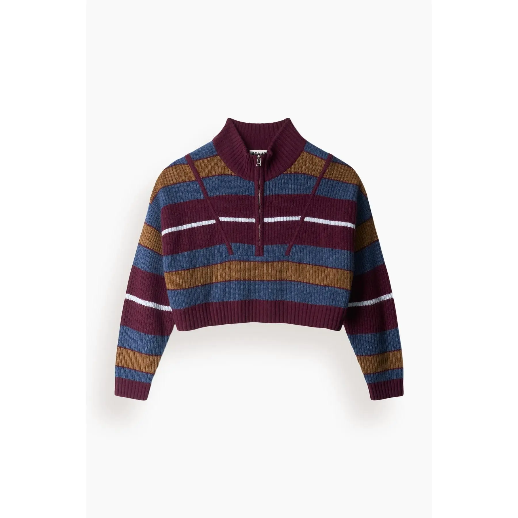Cropped Hampton Cashmere Sweater in Monaco Stripe