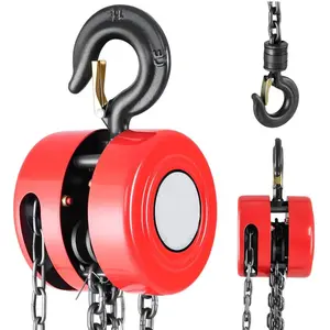 Hand Chain Hoist, 1 Ton 2200 lbs Capacity, Manual Chain Block with Upgrade G70 Galvanized Chain, 10 ft Lifting Height, Heavy Duty Pulley Hoist for Garage Warehouse Automotive Machinery, Red