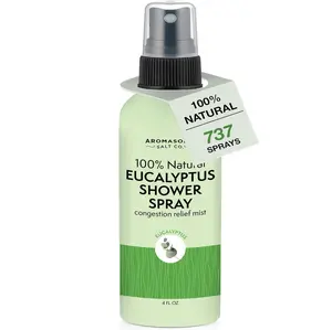 Aromasong Salt Co. Eucalyptus Steam Shower Mist - 100% Pure Essential Oil, 4 fl oz Body Care Scent, Daily Therapeutic Wellness Treatment, Rejuvenates, Relieves Congestion, Aromatherapy for Hot Tub Spa, Rejuvenate