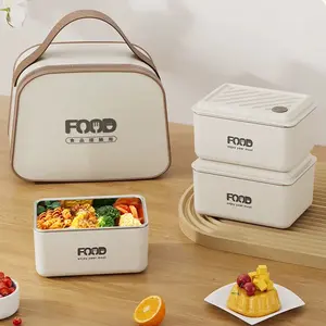 Portable Stainless Steel Square Insulated Lunch Box Set, With Insulated Bag, Suitable for Office Outdoor School, Dishwasher & Microwave Safe