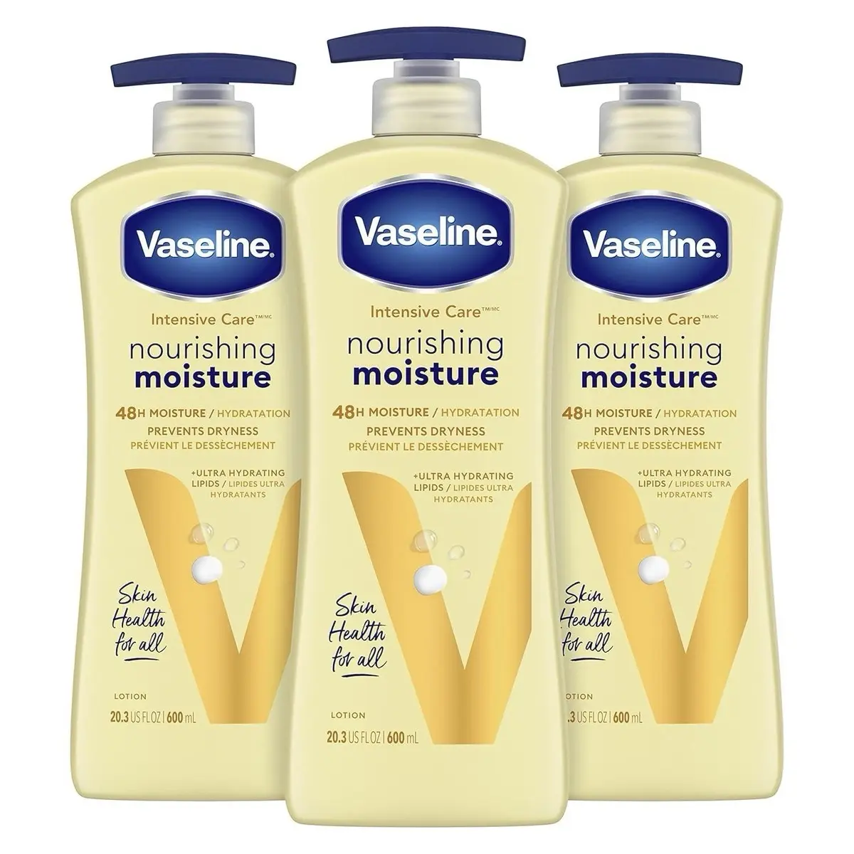 Unilever Vaseline Intensive Care Moisturizer - Daily Use Hydrating Body Lotion with Oat Extract for Dry Skin Repair, 48-Hour Ultra-Hydration, 20.3 fl oz Set of 3 (Bath & Body Care)
