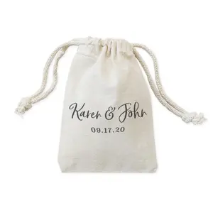 Personalized Couple Name and Date Wedding Favor Bags, 6-Pack