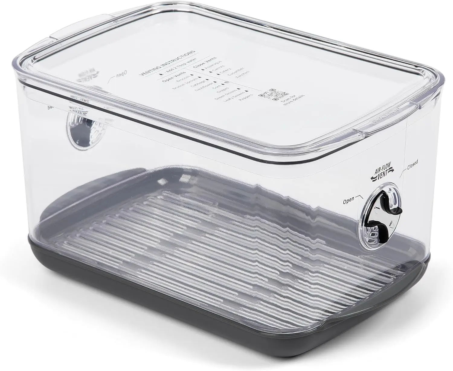ProKeeper+ by Progressive Stackable Produce ProKeeper Storage Container with Stay-Fresh Vent System (PKS-902 (5.7 qt Large Produce))