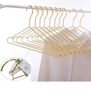 17 Inch Heavy Duty Shiny  Metal Clothes Hanger, Coat Hanger, Suit Hanger, Dress Hanger with Big Notches Pack of 10 (, 10)