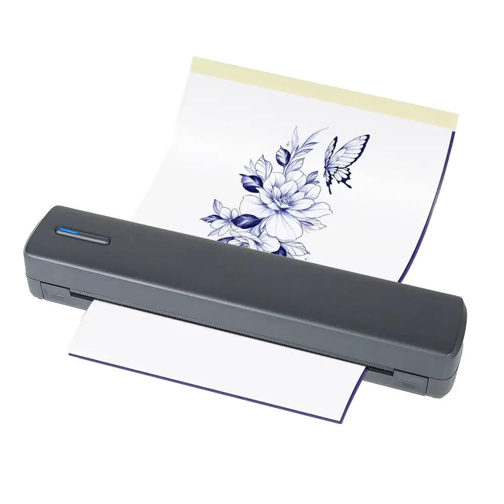 Portable Wireless A4 Thermal Printer and Tattoo Transfer Printer A4 Bluetooth Thermal Stencil Printer for Tattoo Artists