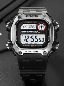 Skmei Digital Watch, Square Dial, Waterproof, Modern Waterproof Watch, Casual Style, All Seasons Wear, Electronic Movement, Hardlex Glass Case, Waterproof Wristwatch