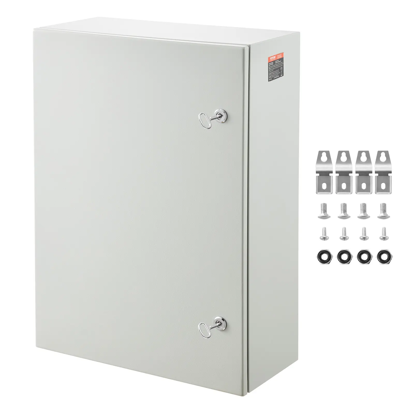 【toolupgrade】VEVOR Cold Rolled Steel Electrical Enclosure Box Home Security Safe - 27.6x19.7x9.8in Wall-Mounted Outdoor, Commercial Use, IP66 Waterproof, Mounting Plate, Hinges, Lock, Easy Wiring, Strong Sealing, Flexible Design, Wall Mount