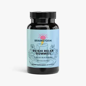 Brainstorm Nootropic Organic Chewable Reishi Relax Gummies, Lemon Flavor, Brain Booster, Herbal & Multi-Ingredient Gummy L-Theanine Vitamins Supplement for Natural Brain Health Support & Wellness, Herbal Vitamins Supplements