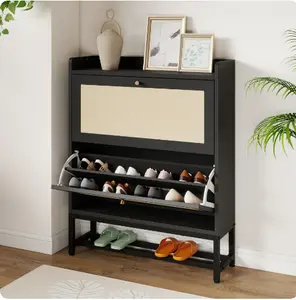 Entryway Shoe Cabinet model 4 black color