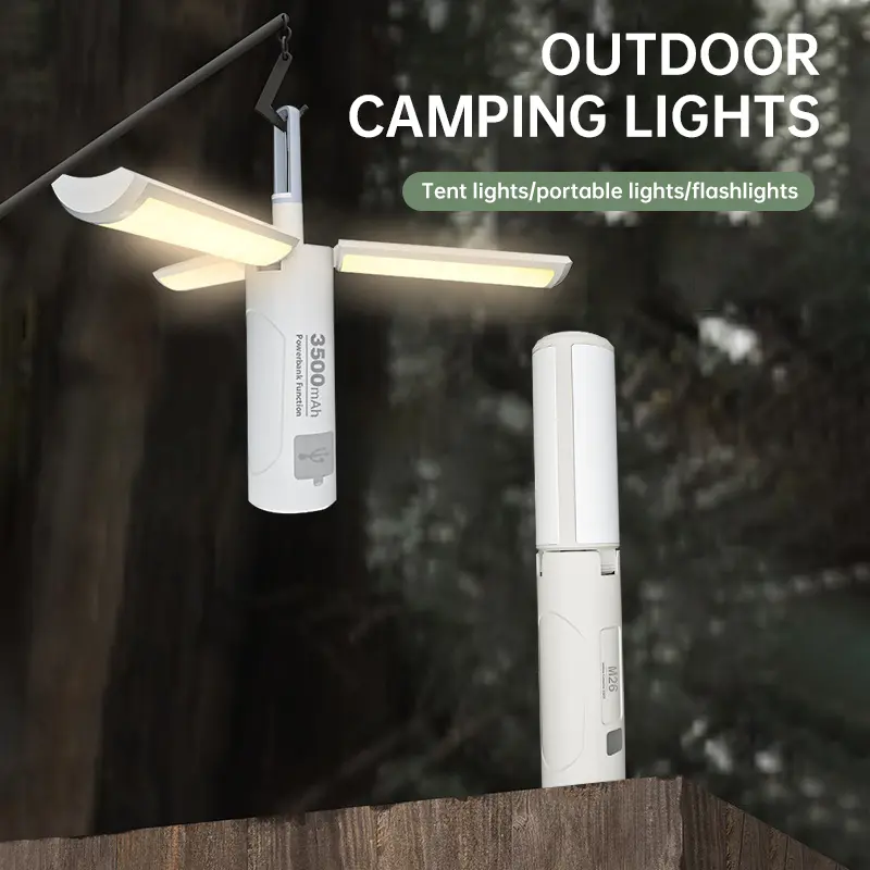 Multi-functional Portable Camping Light with USB Charging Magnetic Tent Floodlight Outdoor Adventure Warning Flashlight for Camping Hiking