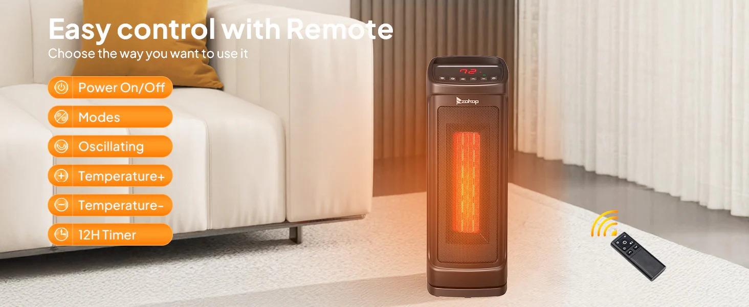 [TOP RATED - FLASH SALE] ROVSUN 17" High 1500W 120V Electric Tower Heater