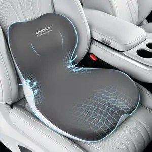 seat cushion for driving FLORICH Car Seat Cushion and Back Support for Office Chair Memory Foam Chair Cushions Pressure Relief Seat Pads with Gel Massage Point Lumbar Support(Pink/balck/gray)integrated seat cushion seat cushion for driving