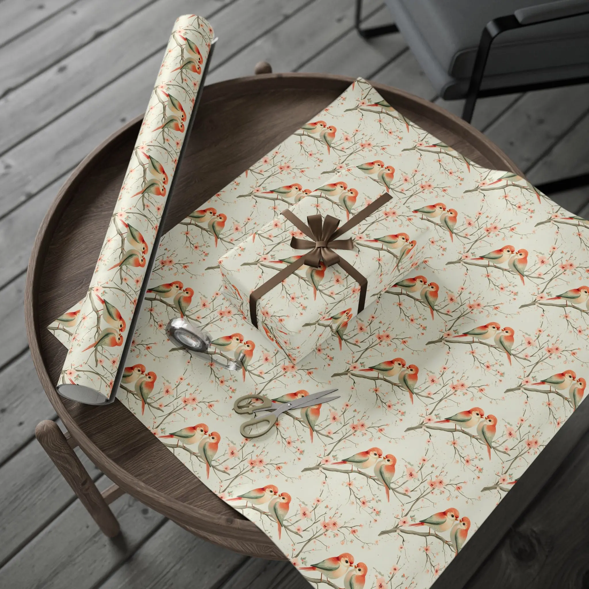 Luxury Wedding Wrapping Paper with Romantic Bird and Floral Design | Anamule Wraps