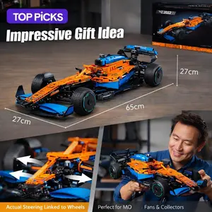 1432 Pieces, 25.5-inch Large Size Technic Sports Car, 2022 Replica Race Car Model Building Block Kit, 25-inch Assembled Sports Car Set, Universal Birthday Gift for Adults (Men & Women), Collectible Home