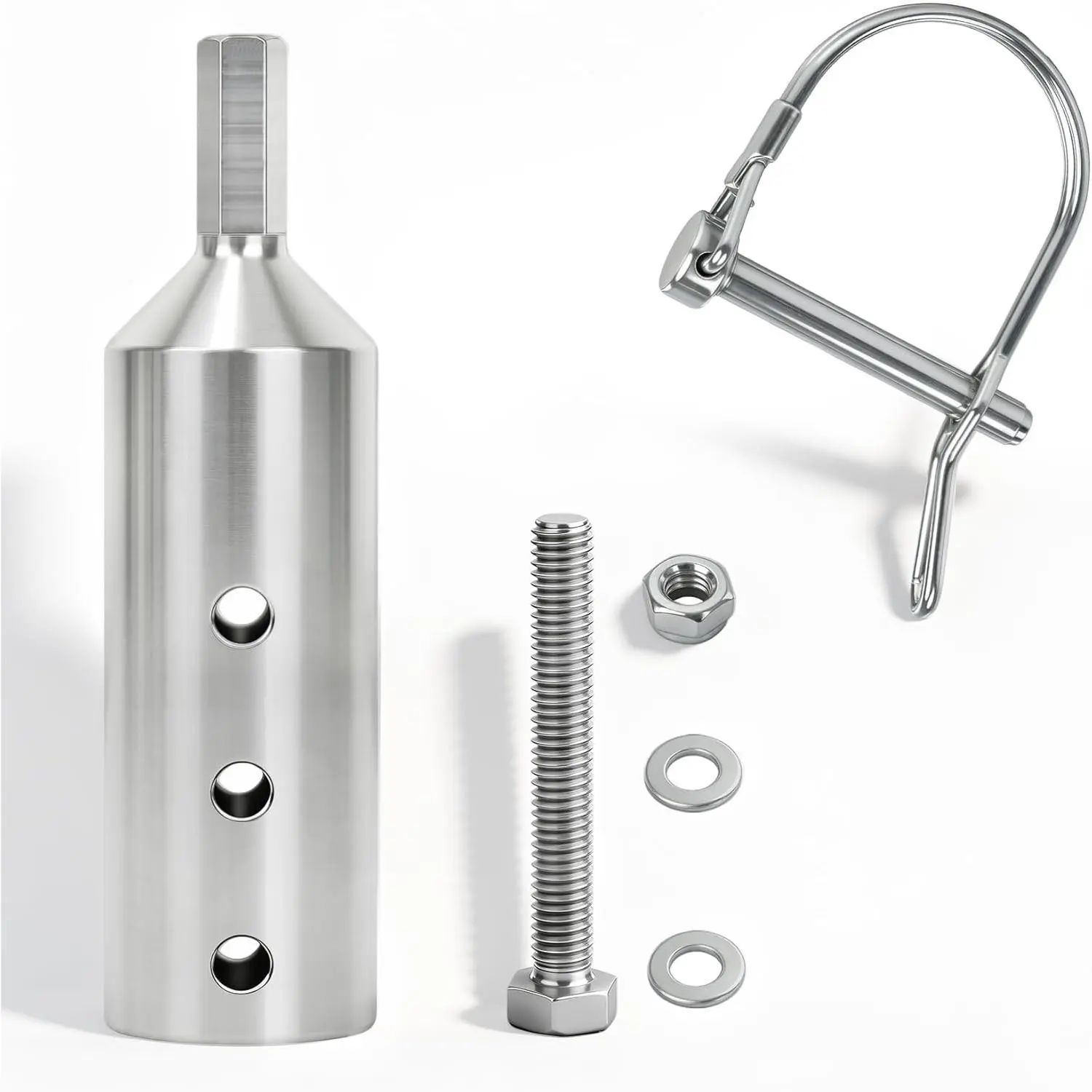 Upgraded Thick Stainless Steel Dump Trailer Drill Adapter - 1-Inch Drive Shaft Compatible, Dual Secure Options, Heavy-Duty Design, Bolt Hardware Included for RV Camper Builders