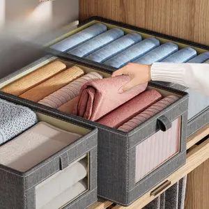 Visible Window Cationic Clothing Storage Box, Foldable Drawer Organizer, Clothes and Pants Storage Box, Closet Space Saver
