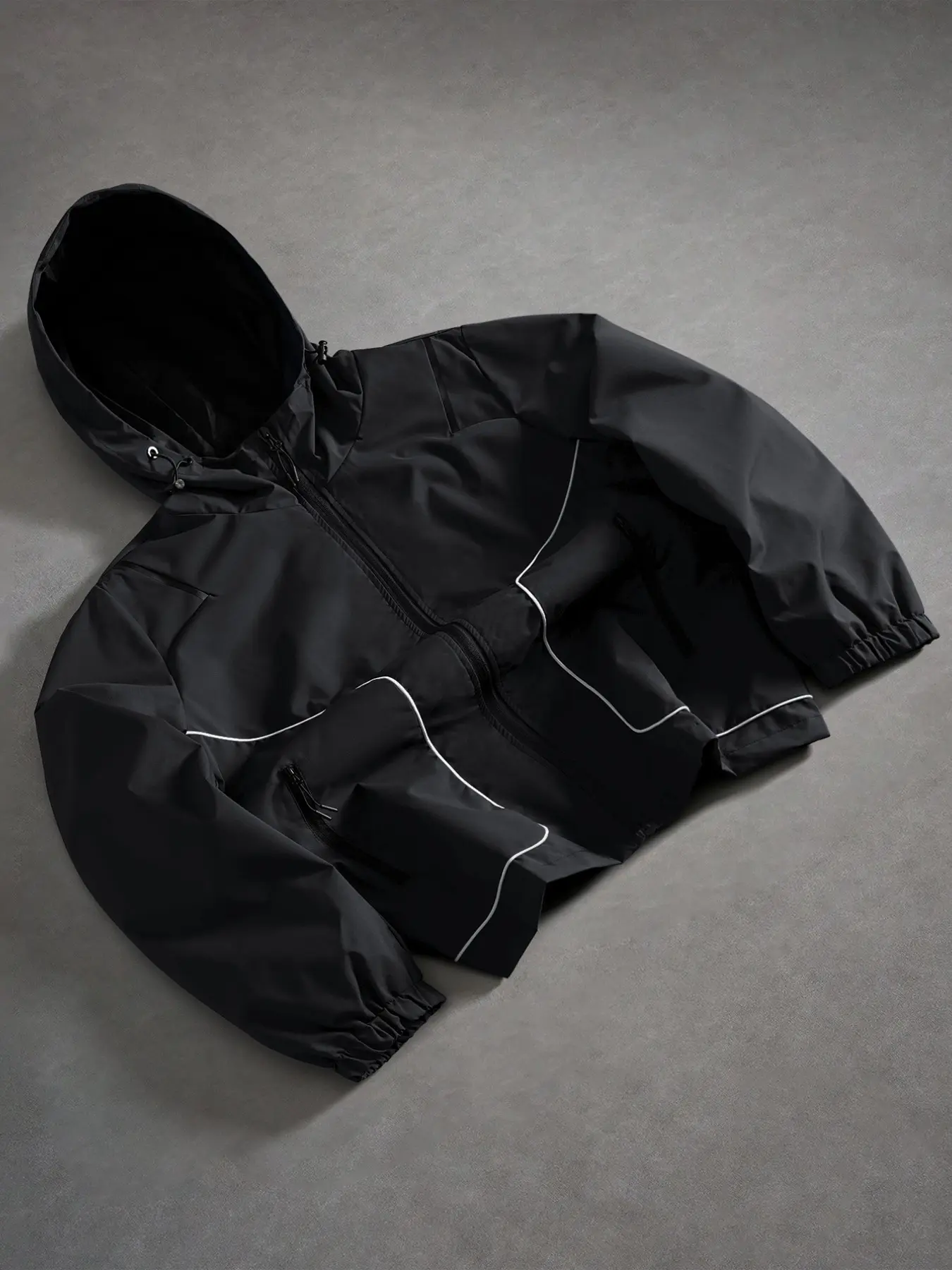 Men's Hooded Tactical Waterproof Durable Rain Coat Casual Jacket Coats, Reflective Drawstring Design, All Seasons Soft Shell, Couple Matching, Outdoor Daily Use