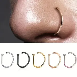 Unisex   Stainless Steel Clip-On Nose & Lip Ring Set  Jewelry, 2/3 Pack