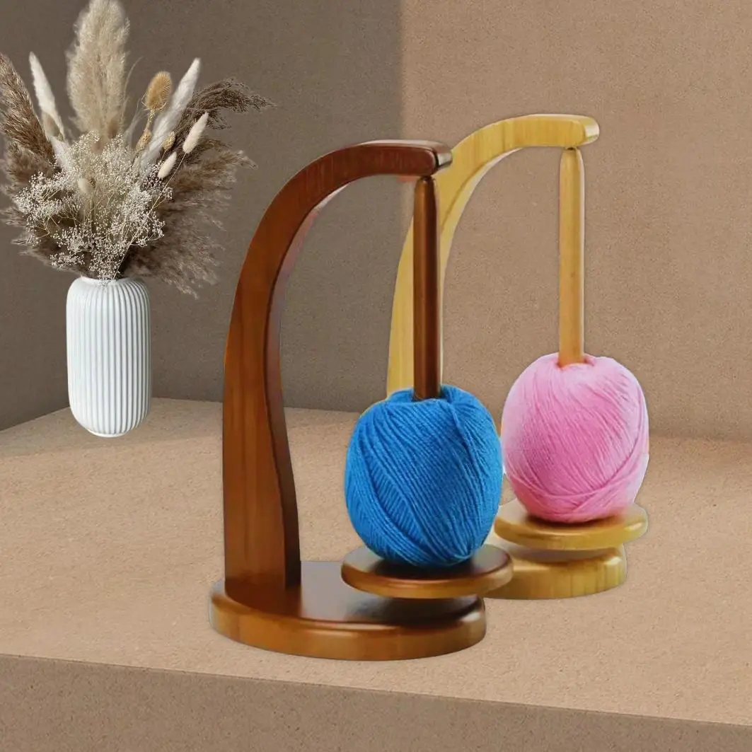 Glamour Favor Wooden Yarn Winder with Magnetic Attachment Stable Base for Knitting & Crochet Projects High-Quality Wood Yarn Holder for Home Sewing Room,SummerVibes