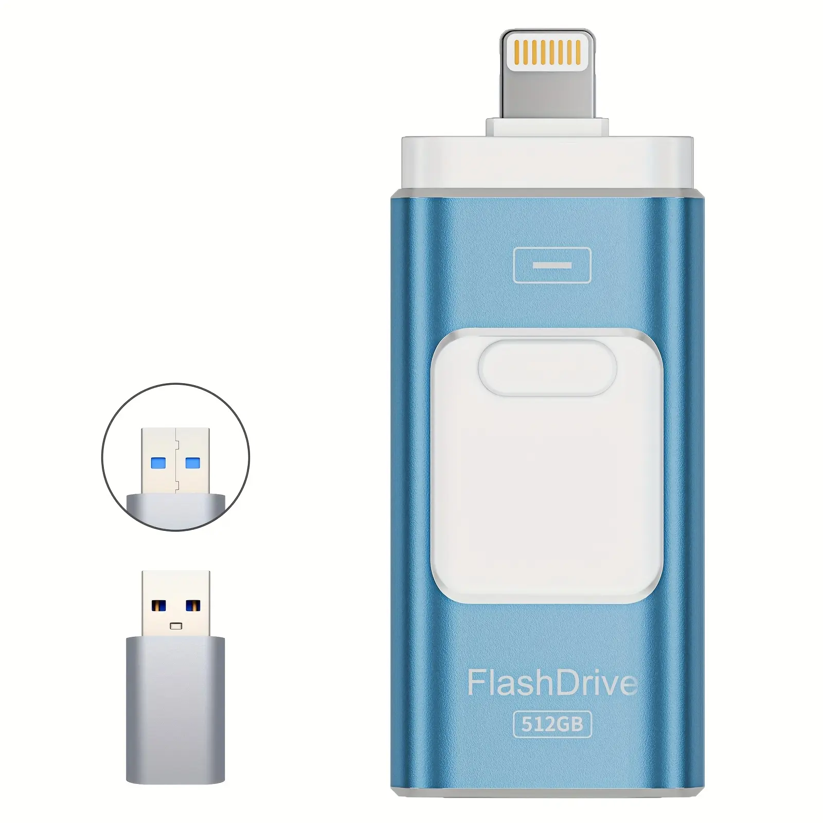 BLANBOK+ Apple 512/256/128GB High-Speed USB-C Flash Drive for iPhone/for iPad/Android/PC - 3.0 Gen 2 Compatible, Compact Photo & Video Transfer Stick, Durable Design, Multi-Platform Use, Tech Accessory, Modern Accessory, Robust Construction, Reliable Perf
