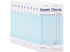 Guest Check Books for Servers (10 Pack) Server Note Pads Waiter Checkbook Food Receipt Book Restaurant Order Pad Paper Checks Waitress Accessories 500 Total Tickets