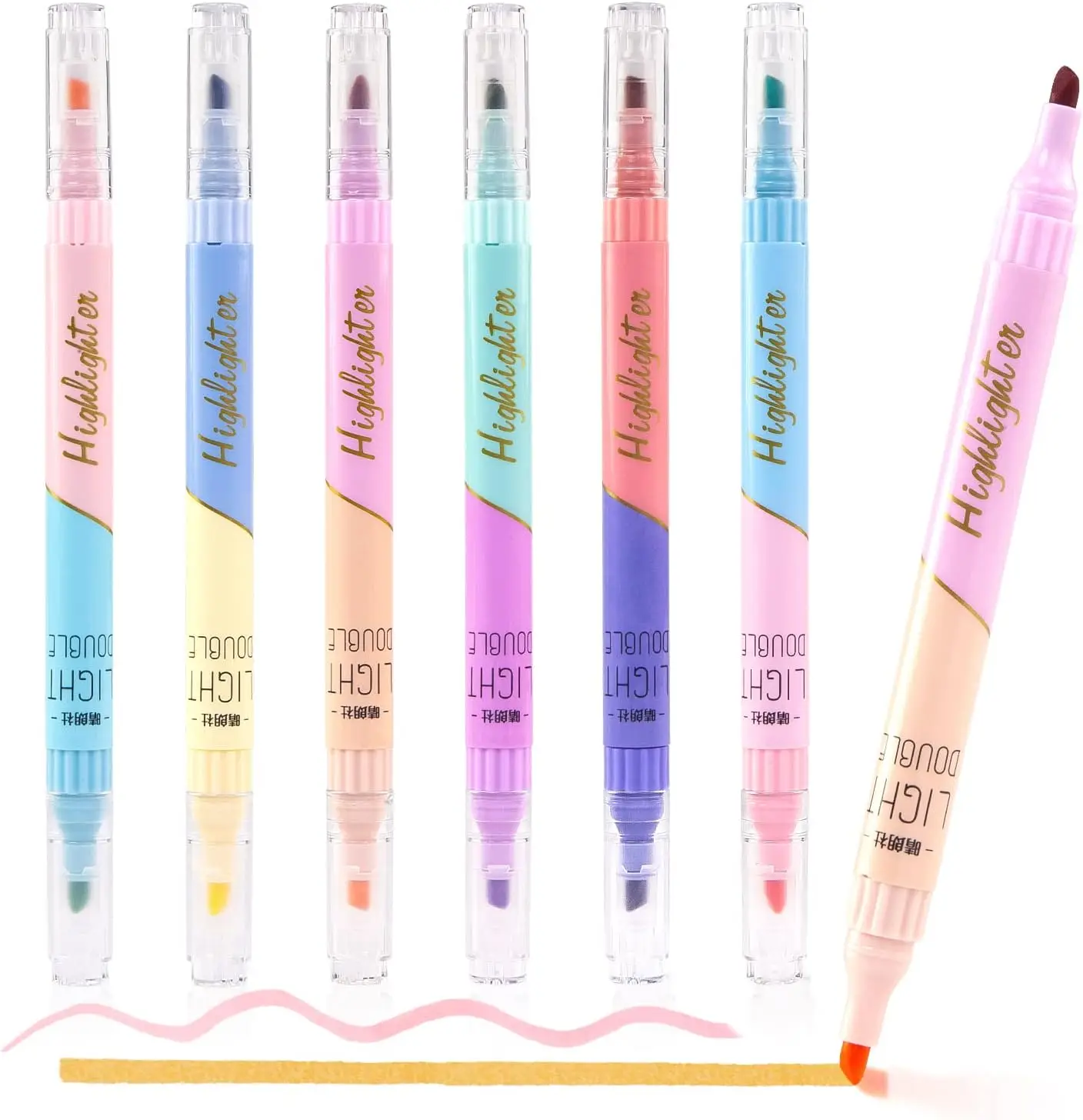 6pcs Markers Highlighters, Aesthetic Pastel Smooth Writing Pens, No Bleed, Dry Fast for Bible Journal Planner Notes Cute School Supplies Bible Study J