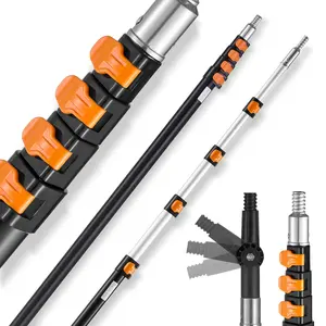 VEVOR Telescoping Pole, 7 to 30 FT Pole, Extension Multi-Purpose Pole, Sturdy Aluminum Alloy Paint Extendable Pole with Flip-Lock Design, Telescopic Pole for Painting, Dusting and Cleaning