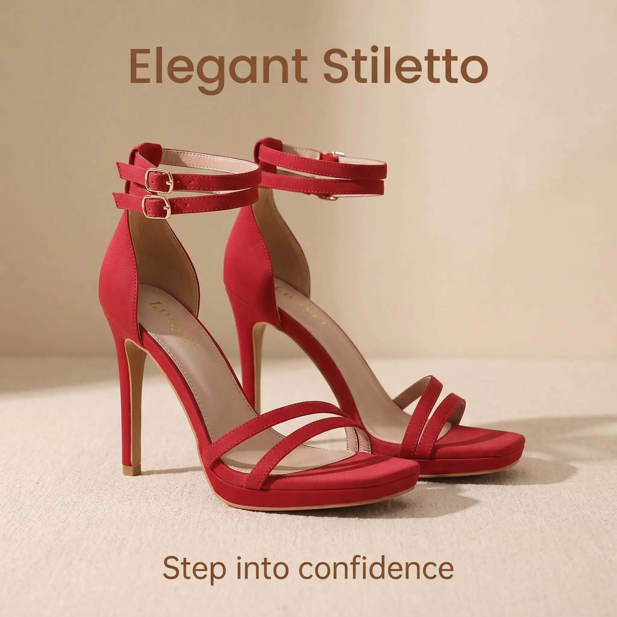 Women’s Open Toe Double Ankle Strap Stiletto Heels - Open Toe Platform Heels for Night Out & Event Glam Styling Women's Open Toe Ankle Strap Heels classy  shoes Women's Pointed High Heels with Bow Strap Footwear Sandal