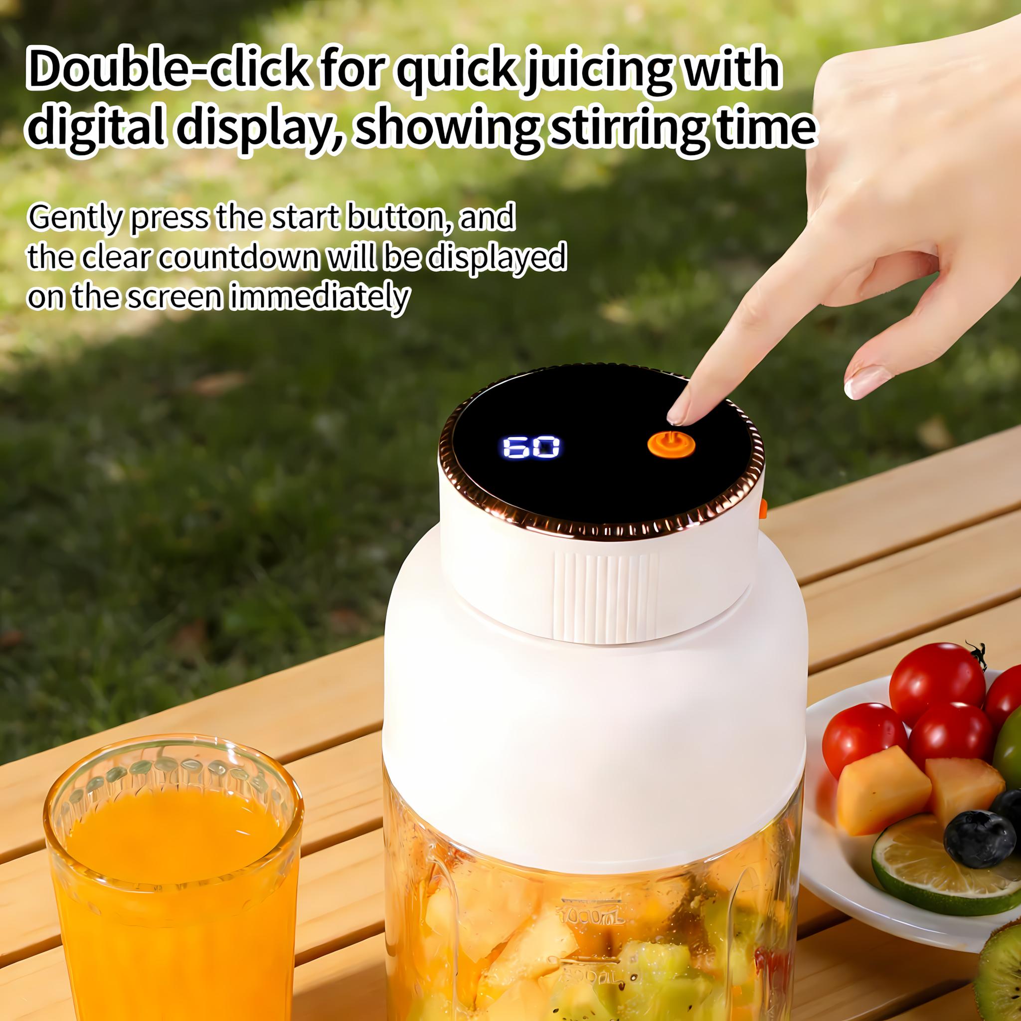 Compact mini blender for busy life. USB rechargeable & cordless, quickly makes smoothies, vegetable juices perfect for daily use or parties. Leak-proof with drinking lid, ideal for travel, gym, school, office & gatherings. High-speed blades, easy to clean