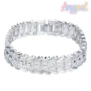Anygoal New 2026 Versatile 925 Sterling Silver Wide Link Bracelet, Polished Star Embossed Wristband,Simple Elegant  Allergy-Resistant Jewelry, Elegant Daily & Party Accessory for Men and Women summervibes neodymium magnet