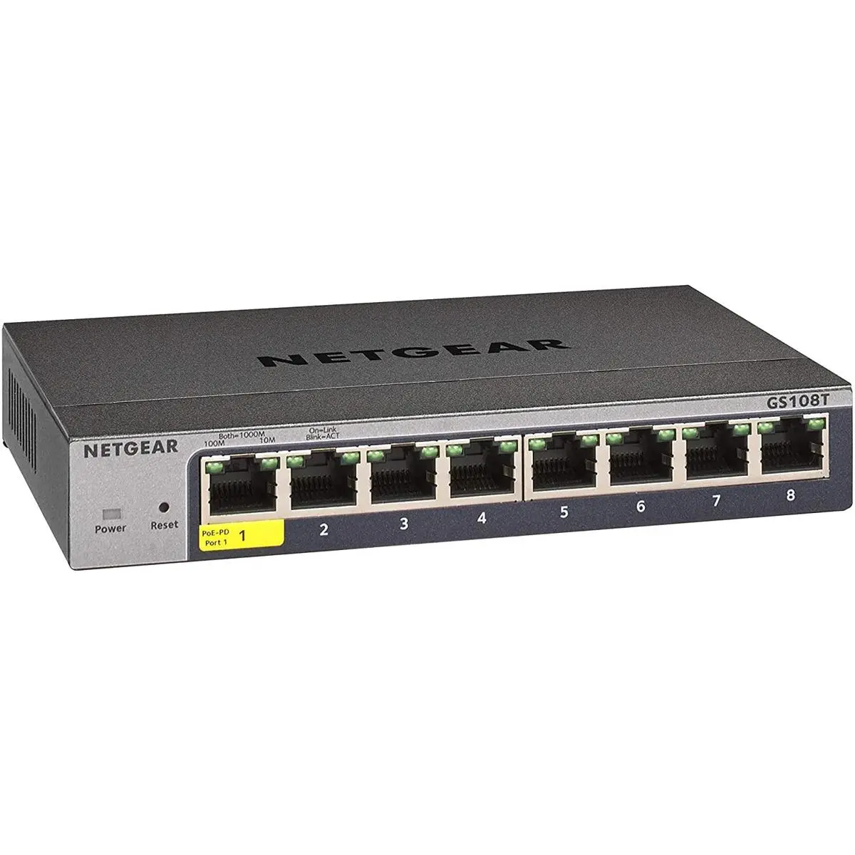 Netgear GS108Tv3 8-Port Gigabit Ethernet Smart Managed Pro Switch, Default Spec, Cloud Management, Gigabit Netwks Compatible, Managed Swtch