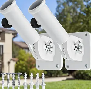 Adjustable Flag Pole Holder, Heavy Duty Aluminum Multi-Angle Bracket with Stainless Steel Hardware, Rustproof Mount for House Wall, Porch & Outdoor High Wind Use