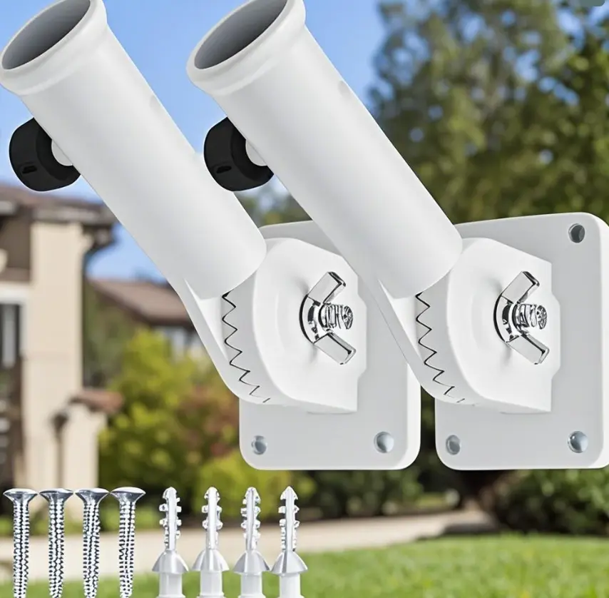 Heavy Duty Adjustable Flag Pole Holder, Aluminum Multi-Angle Flag Pole Mount with Stainless Steel Hardware, Rustproof Wall Bracket for House Wall, Porch & Outdoor