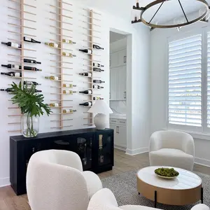 Wood Wine Rack , Wall Mounted Wine Bottle Holder & Display Vertical