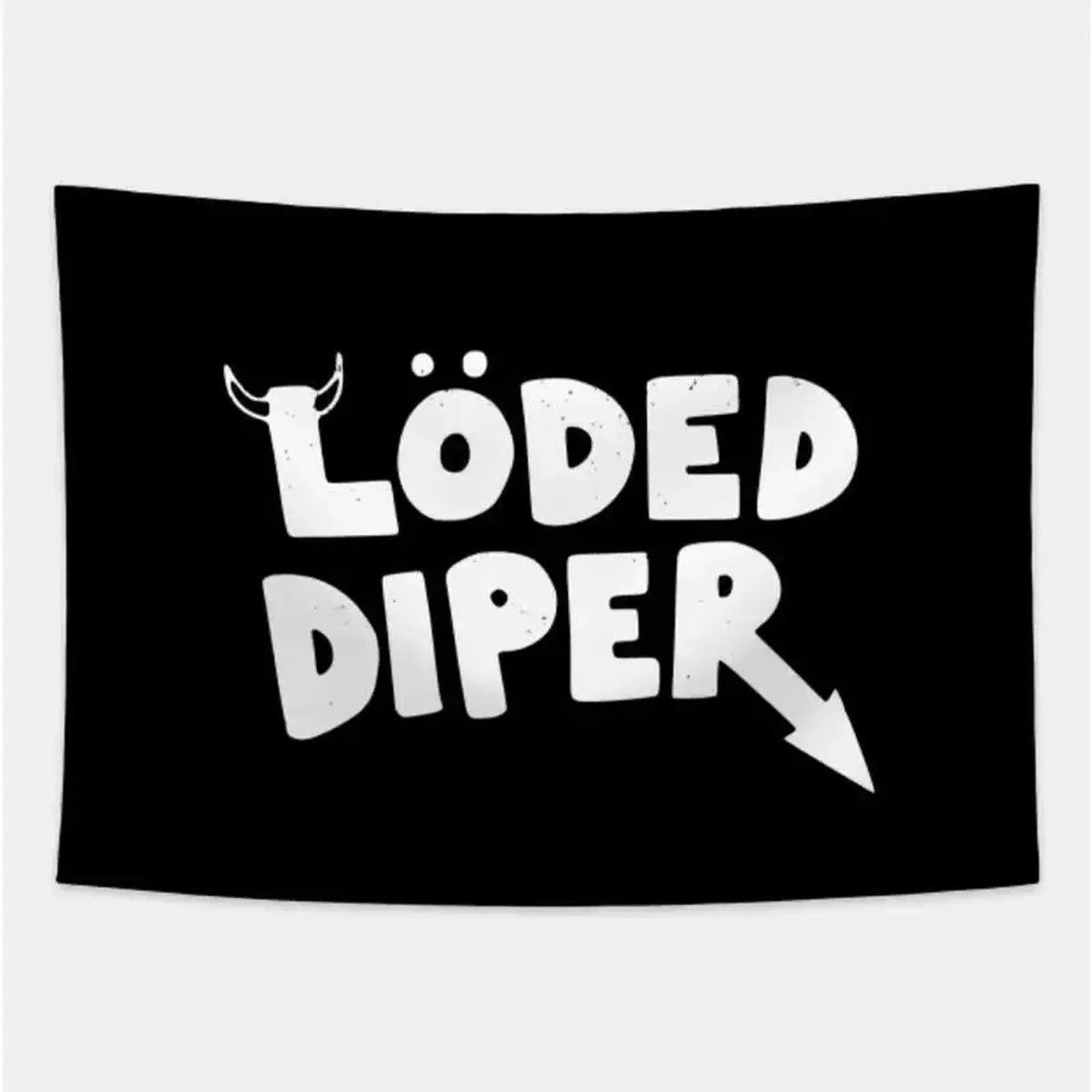 1Pc Funny Loaded Diaper Tapestry, Soft Peach Skin Velvet Polyester Classic All Over Print Wall Decor, Black With White Text & Graphic, Light Horizontal Minimalist Backdrop, Decorative Indoor/Outdoor Live Room Bedroom Home Supplies Accessory Gift