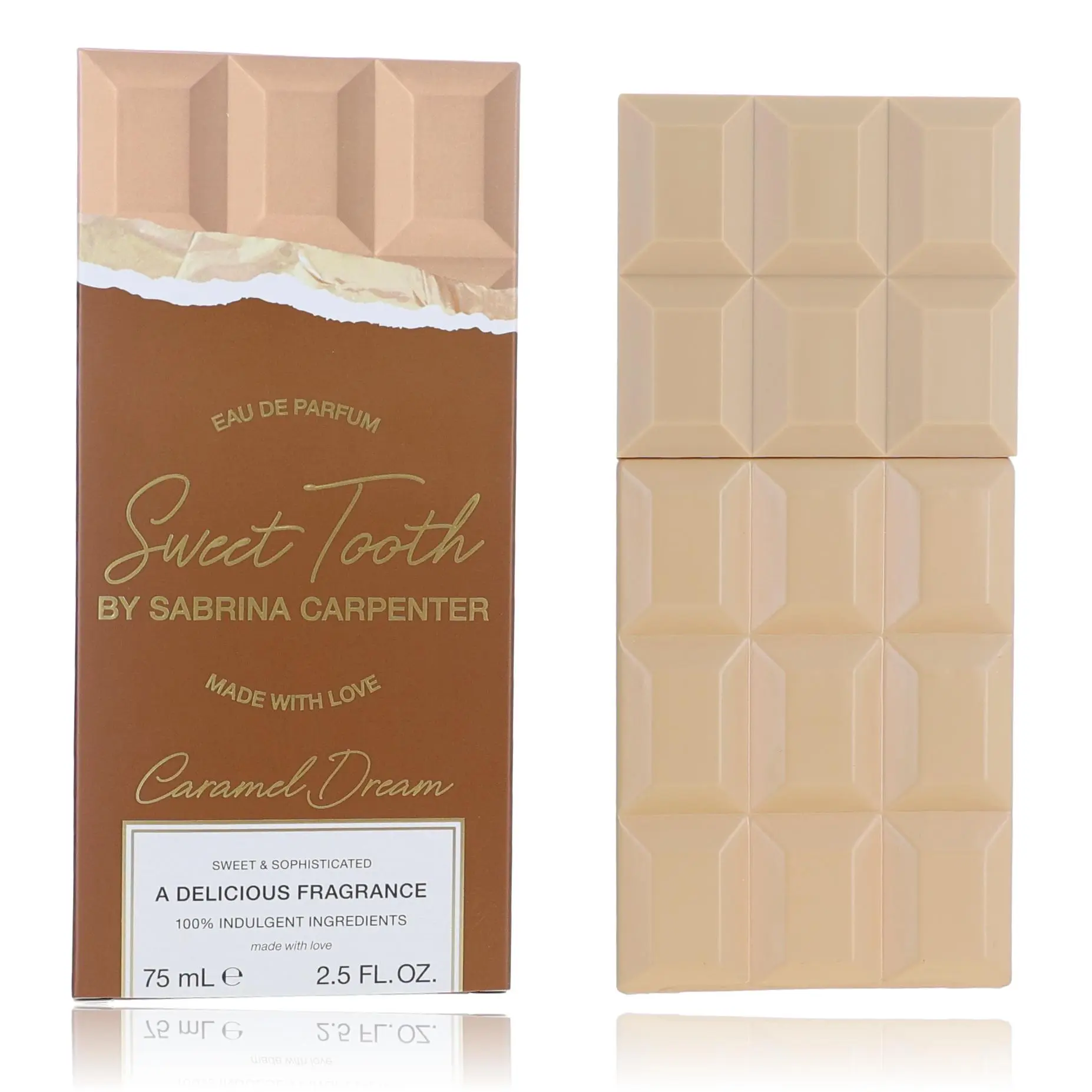 Women's SC Sabrina Carpenter Sweet Tooth Caramel Dream Eau de Parfum (EDP) - 75 ml (2.5 fl. oz.) Liquid Fragrance, Indulgent Chocolate Bar-Inspired Scent Made with Love